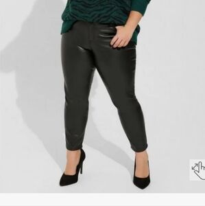 TORRID PREMIUM FAUX PERFECT SKINNY MID RISE PLUS SIZE 26 VERY BLACK NWOT